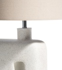 Skandynawska Lampa Stołowa SOREN 62 cm (Aksamitna Struktura Piasku & Lniany Klosz)