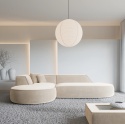 Sofa narożna w kształcie litery L OSLO LOUNGE (234 x 165 cm) – welur Opera Pearl, obłe wykończenie