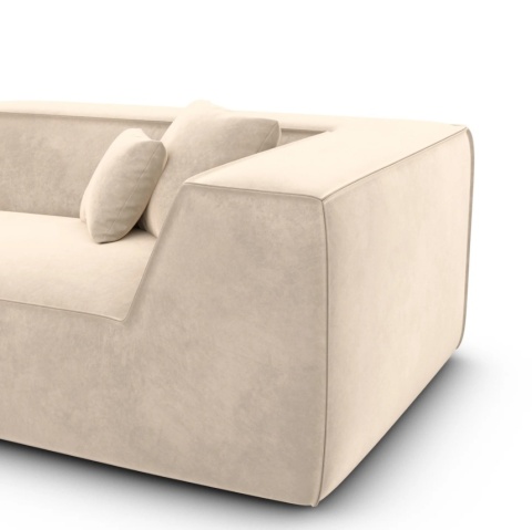 Sofa narożna w kształcie litery L OSLO LOUNGE (234 x 165 cm) – welur Opera Pearl, obłe wykończenie