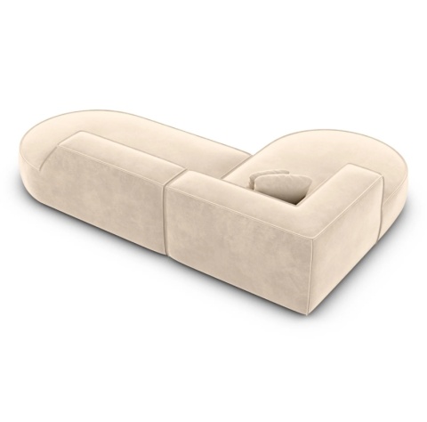 Sofa narożna w kształcie litery L OSLO LOUNGE (234 x 165 cm) – welur Opera Pearl, obłe wykończenie