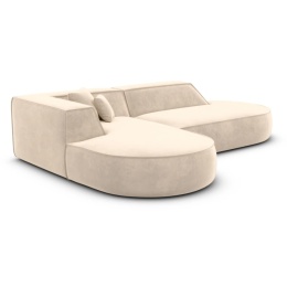 Sofa narożna w kształcie litery L OSLO LOUNGE (234 x 165 cm) – welur Opera Pearl, obłe wykończenie