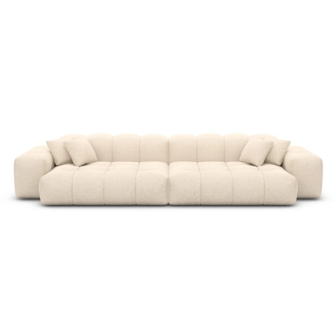 Sofa 4-osobowa CASSINO LOUNGE (255 cm) – beżowa tkanina strukturalna, pikowana forma