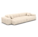 Sofa 4-osobowa CASSINO LOUNGE (255 cm) – beżowa tkanina strukturalna, pikowana forma
