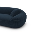 Sofa 4-osobowa AURA LOUNGE (265 cm) – ciemnogranatowy sztruks (Cord Velvet), obła sylwetka
