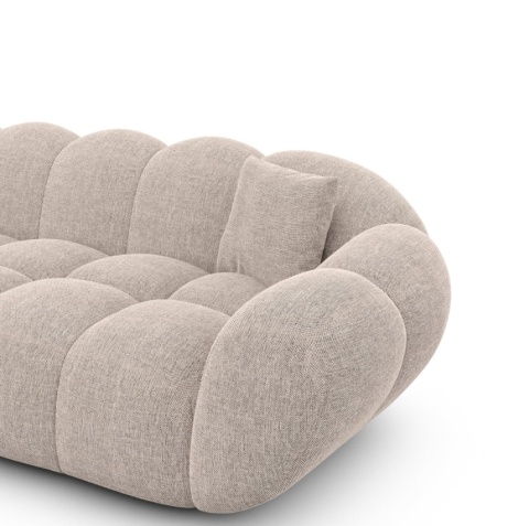 Sofa 4-osobowa MIRA LOUNGE (265 cm) – beżowa tkanina strukturalna, łagodny profil