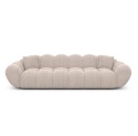 Sofa 4-osobowa MIRA LOUNGE (265 cm) – beżowa tkanina strukturalna, łagodny profil