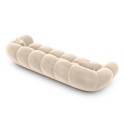 Sofa 4-osobowa MIRA LOUNGE (265 cm) – welur Opera Cream, łagodny profil