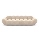 Sofa 4-osobowa MIRA LOUNGE (265 cm) – welur Opera Cream, łagodny profil