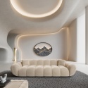 Sofa 4-osobowa MIRA LOUNGE (265 cm) – welur Opera Cream, łagodny profil