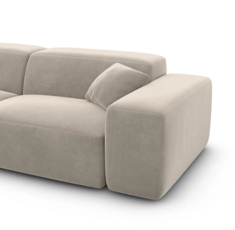 Sofa 4-osobowa MILANO LOUNGE (251 cm) – welur ciemny beż, niski profil