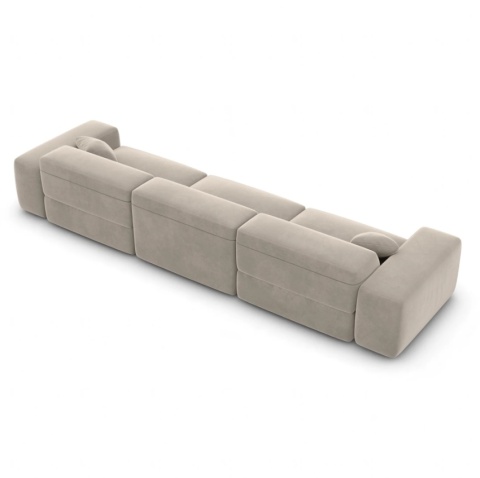 Sofa 4-osobowa MILANO LOUNGE (251 cm) – welur ciemny beż, niski profil