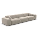 Sofa 4-osobowa MILANO LOUNGE (251 cm) – welur ciemny beż, niski profil