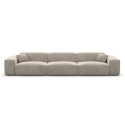 Sofa 4-osobowa MILANO LOUNGE (251 cm) – welur ciemny beż, niski profil