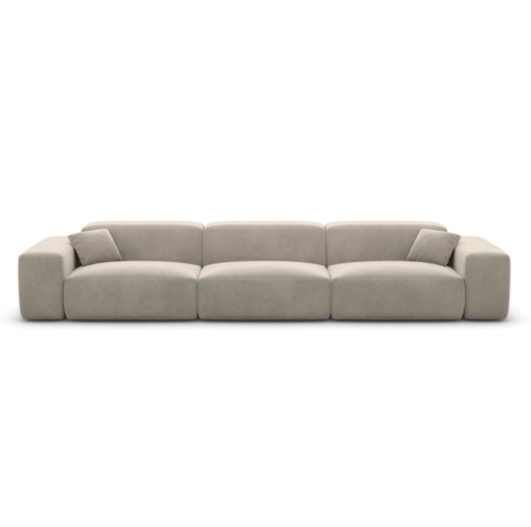 Sofa 4-osobowa MILANO LOUNGE (251 cm) – welur ciemny beż, niski profil