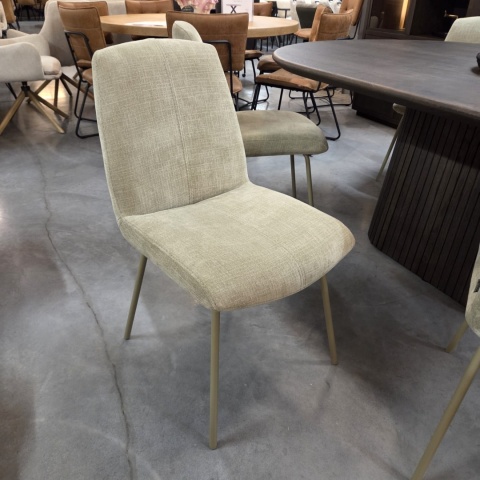 [od ręki] Krzesło do jadalni FILIPO – tkanina chenille Cadiz, kolor Olijf (oliwkowy), stelaż RAL 7043