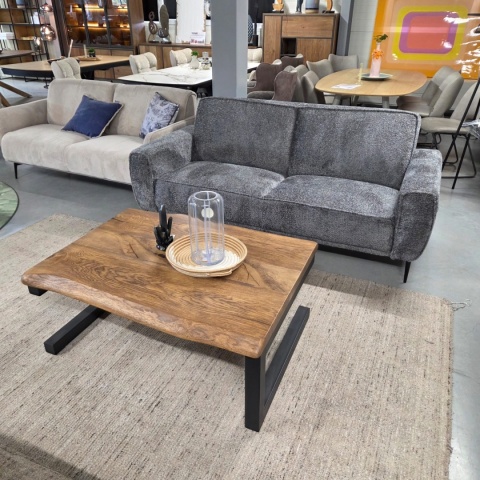[od reki] Sofa 3-osobowa XOOON PUGLIA 200 cm – sprężyny kieszeniowe, tkanina szenilowa Derby (Antracyt)