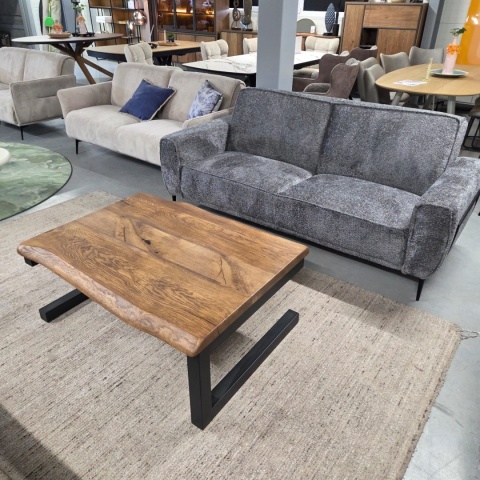 [od reki] Sofa 3-osobowa XOOON PUGLIA 200 cm – sprężyny kieszeniowe, tkanina szenilowa Derby (Antracyt)