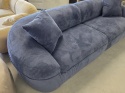 Sofa 4-osobowa AURA LOUNGE (265 cm) – ciemnogranatowy sztruks (Cord Velvet), obła sylwetka