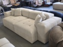 Sofa 4-osobowa CASSINO LOUNGE (255 cm) – beżowa tkanina strukturalna, pikowana forma