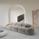 Sofa 4-osobowa LUNA LOUNGE (265 cm) – welur ciemny beż, organiczny kształt