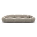 Sofa 4-osobowa LUNA LOUNGE (265 cm) – welur ciemny beż, organiczny kształt