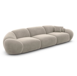 Sofa 4-osobowa LUNA LOUNGE (265 cm) – welur ciemny beż, organiczny kształt