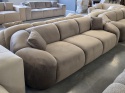 Sofa 4-osobowa LUNA LOUNGE (265 cm) – welur ciemny beż, organiczny kształt