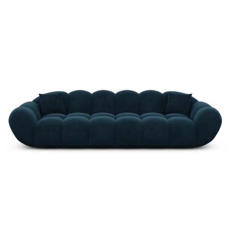 Sofa 4-osobowa MIRA LOUNGE (265 cm) – welur Opera Deep Blue, łagodny profil
