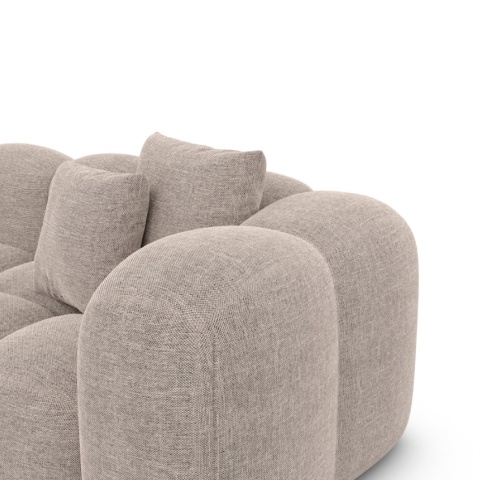 Narożnik w kształcie litery L VEGA LOUNGE Studio (191 x 160 cm) – beżowa tkanina strukturalna, obły design