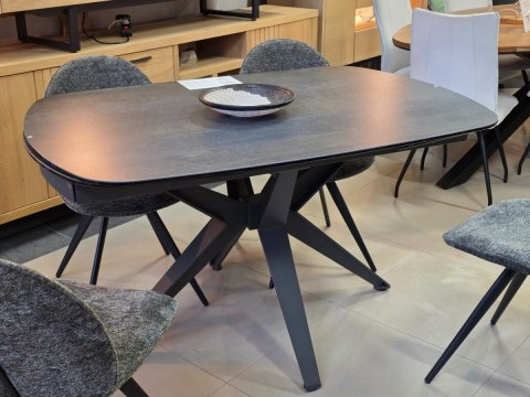 Stół ceramiczny Henders & Hazel LAZIO 140 x 100 cm – blat ceramika na szkle (Mystic Antracyt), centralna noga