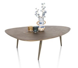 [defekt] Stolik Kawowy DORVAL 105x82 cm (Organiczny Kształt, Ręcznie Wykończony Metal Antique Gold) - Henders & Hazel