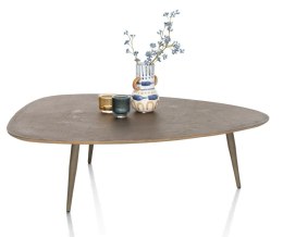 [defekt] Stolik Kawowy DORVAL 105x82 cm (Organiczny Kształt, Ręcznie Wykończony Metal Antique Gold) - Henders & Hazel