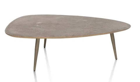 [defekt] Stolik Kawowy DORVAL 105x82 cm (Organiczny Kształt, Ręcznie Wykończony Metal Antique Gold) - Henders & Hazel