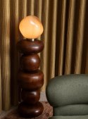 [na zamówienie] Lampa stołowa COCOmaison ABBY 33 cm - szklana, jasnobrązowa ze złotą podstawą, ściemniana