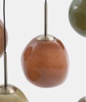 [na zamówienie] Lampa wisząca COCOmaison ABBY 100 cm - 5 szklanych kloszy, odcienie zieleni i brązu, regulowana wysokość