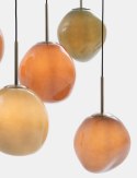 [na zamówienie] Lampa wisząca COCOmaison ABBY 100 cm - 5 szklanych kloszy, odcienie zieleni i brązu, regulowana wysokość
