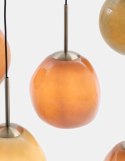 [na zamówienie] Lampa wisząca COCOmaison ABBY 100 cm - 5 szklanych kloszy, odcienie zieleni i brązu, regulowana wysokość