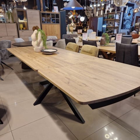 [na zamówienie] Rozkładany Stół Jadalniany PAVALON 200-278 cm - Blat HPL Primo Laminato Natural - Centralna Noga Designerska