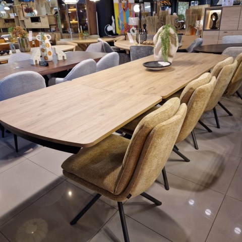 [od ręki] Rozkładany Stół Jadalniany PAVALON 200-278 cm - Blat HPL Primo Laminato Natural - Centralna Noga Designerska