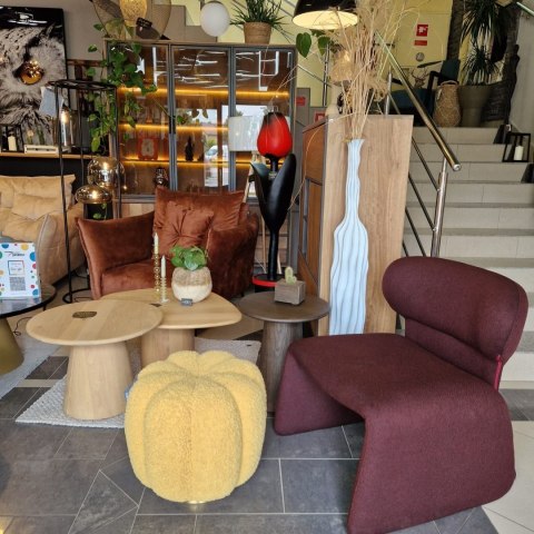 Fotel Wypoczynkowy LIVA - Tkanina Bordeaux - COCOmaison®