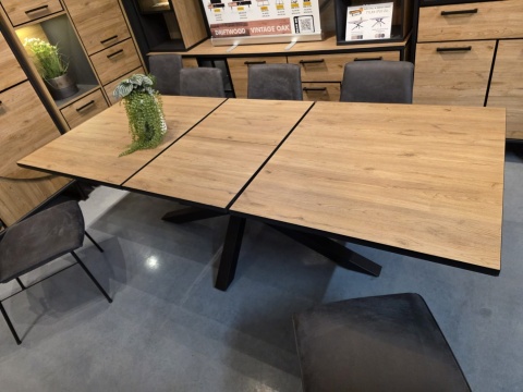[K] Stół Rozkładany SARDINIË Happy@Home 180-240 cm Primo Laminato Natural Centralna Noga