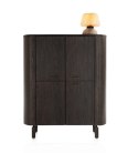 [od ręki] Komoda wysoka / Highboard 125 cm HENDERS & HAZEL RAVELLO - fornir dębowy, kolor Basalt, zintegrowane lamele