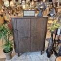 [od ręki] Komoda wysoka / Highboard 125 cm HENDERS & HAZEL RAVELLO - fornir dębowy, kolor Basalt, zintegrowane lamele