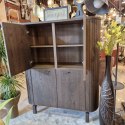 [od ręki] Komoda wysoka / Highboard 125 cm HENDERS & HAZEL RAVELLO - fornir dębowy, kolor Basalt, zintegrowane lamele