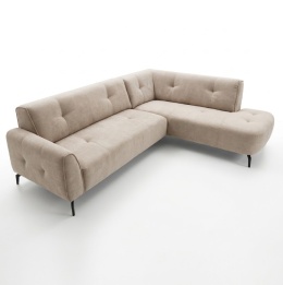 [od ręki] Narożnik do salonu HENDERS & HAZEL TARRA (275 × 215 cm) – sprężyny kieszeniowe, mikrofibra Calabria, metalowe nóżki