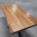 [PRZYKŁADY REALIZACJI] Stół dębowy MASIV – 160 x 80 cm, lity dąb 5 cm, kolor c3, czarne nogi metalowe