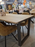 [od ręki] Stół jadalniany prostokątny XOOON FANEUR 230 × 100 cm – fornir dębowy naturel, czarna metalowa rama