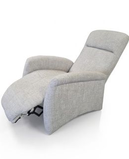 [od ręki]Fotel wypoczynkowy z manualną funkcją relax HENDERS & HAZEL NUVOLA – tkanina Luton (bouclé), kolor Kiezel (Pebble)
