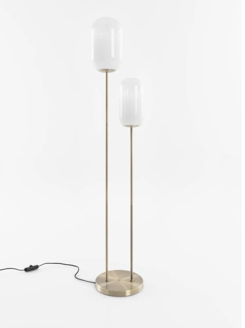 Lampa podłogowa /COCOmaison MILKY – szklane klosze z gradientem i złoty metal (wysokość 165 cm)