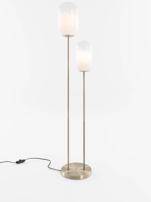 Lampa podłogowa /COCOmaison MILKY – szklane klosze z gradientem i złoty metal (wysokość 165 cm)